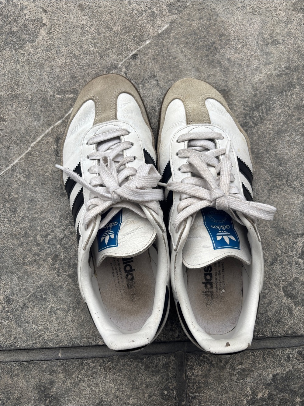 adidas White, Black & Tan women’s Retro Sneaker